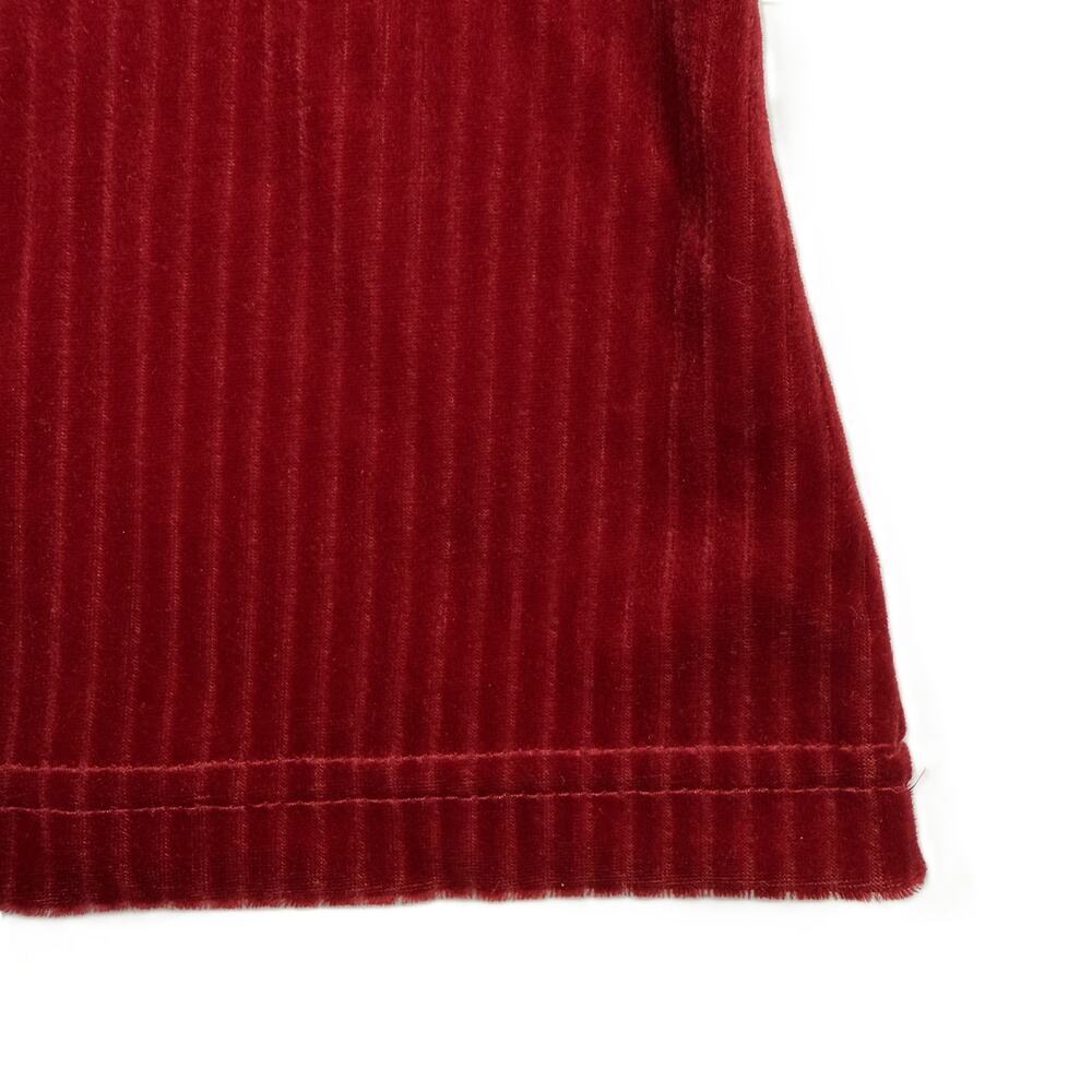 California Concept VTG 90 US Made Red M velvet High Neck Party short sleeve Top - Picture 5 of 10